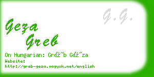 geza greb business card
